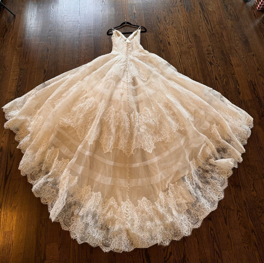 NEW Unaltered ALLURE Bridals Champagne / Ivory 9400 Wedding Ballgown Dress 14